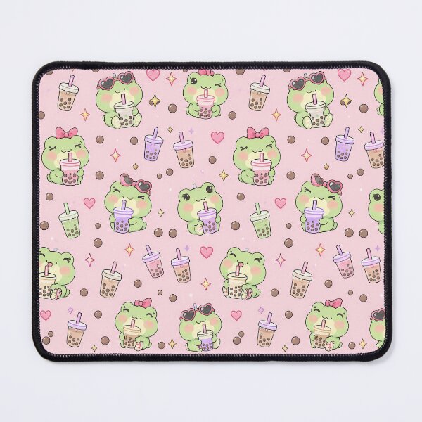 Item preview, Kawaii Frog Bubble Tea Pattern designed and sold by Soft Berry Studio.