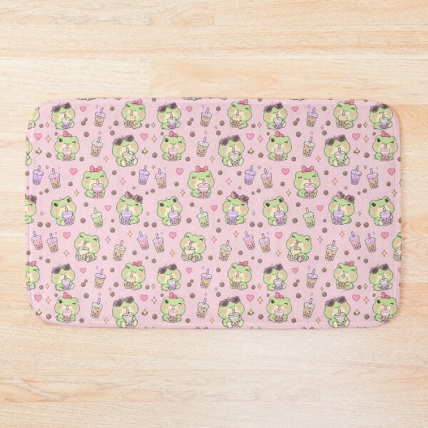Item preview, Kawaii Frog Bubble Tea Pattern designed and sold by Soft Berry Studio.