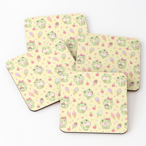 Item preview, Kawaii Frog Ice Cream Pattern designed and sold by Soft Berry Studio.
