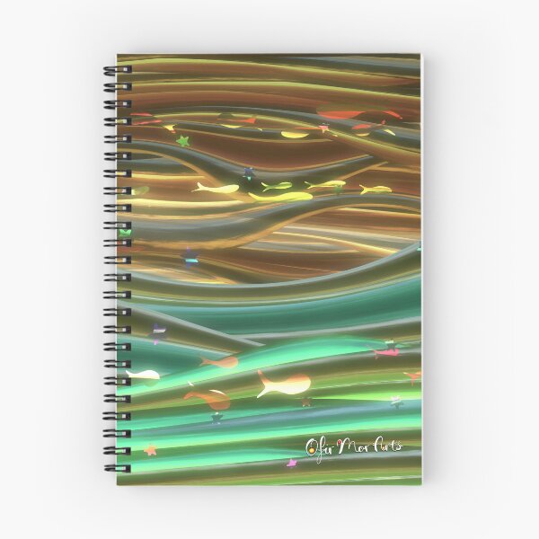 Item preview, Shimmering Goldfish Psychedelic Abstract Pattern Journal designed and sold by Ofir mor.