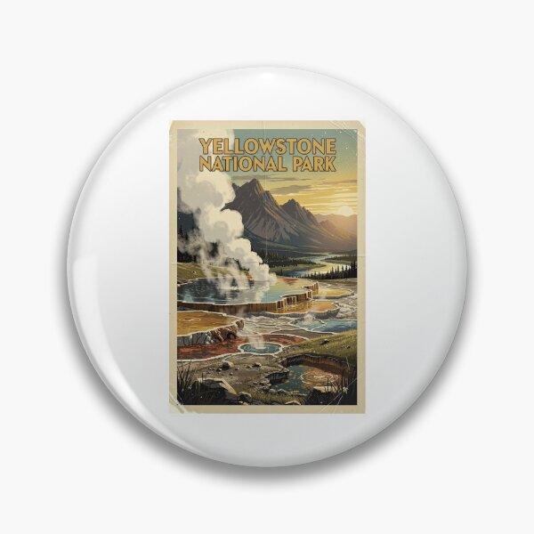 Item preview, Yellowstone National Park Vintage Travel Art designed and sold by Teelogic.