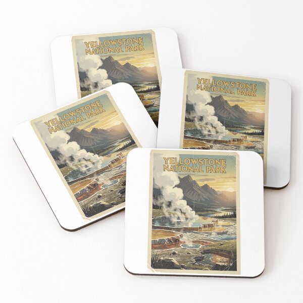 Item preview, Yellowstone National Park Vintage Travel Art designed and sold by Teelogic.