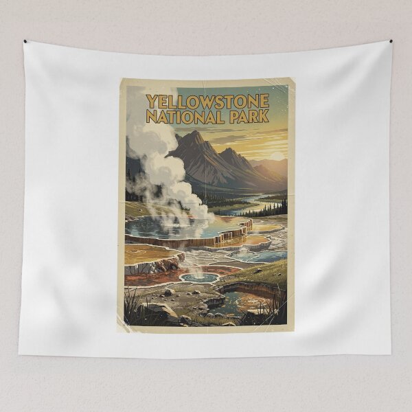 Item preview, Yellowstone National Park Vintage Travel Art designed and sold by Teelogic.