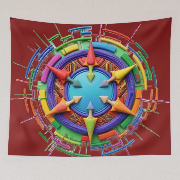 Item preview, chromatic compass C colorful geometric abstract design designed and sold by SmashingDeals.