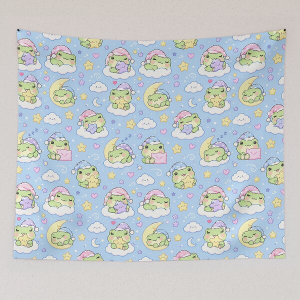 Item preview, Kawaii Frog Sleepy Star Pattern designed and sold by Soft Berry Studio.