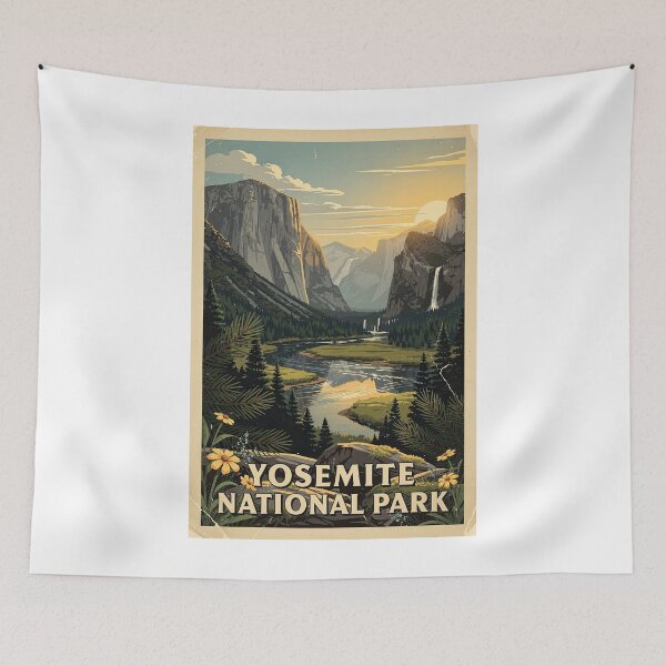 Item preview, Arte de viajes vintage del Parque Nacional Yosemite designed and sold by Teelogic.