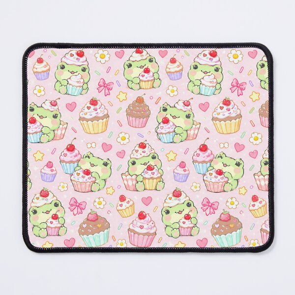 Item preview, Kawaii Frog Cupcake Pattern designed and sold by Soft Berry Studio.