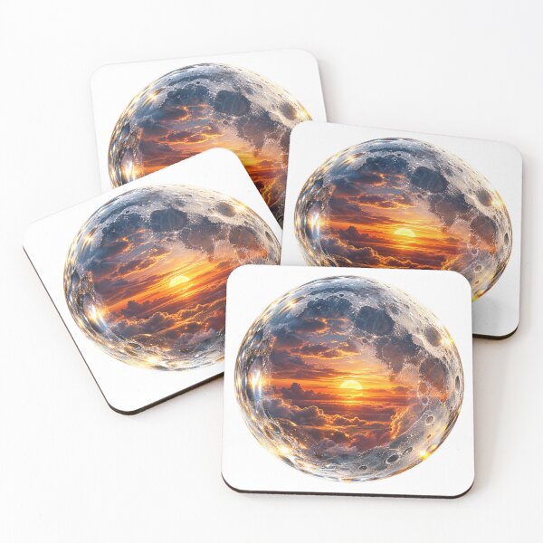 Item preview, Sunset Trapped Inside a Glass Moon – Surreal Celestial Dreamscape designed and sold by okay 2 look .