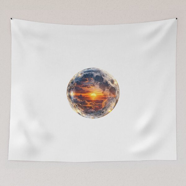 Item preview, Sunset Trapped Inside a Glass Moon – Surreal Celestial Dreamscape designed and sold by Prince Tripathi .