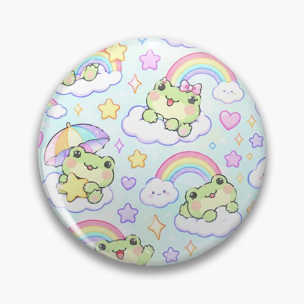 Item preview, Kawaii Frog Rainbow Pattern designed and sold by Soft Berry Studio.