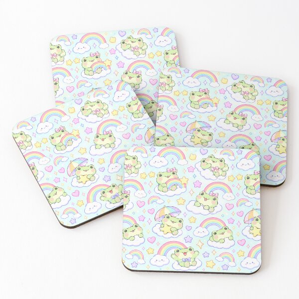 Item preview, Kawaii Frog Rainbow Pattern designed and sold by Soft Berry Studio.
