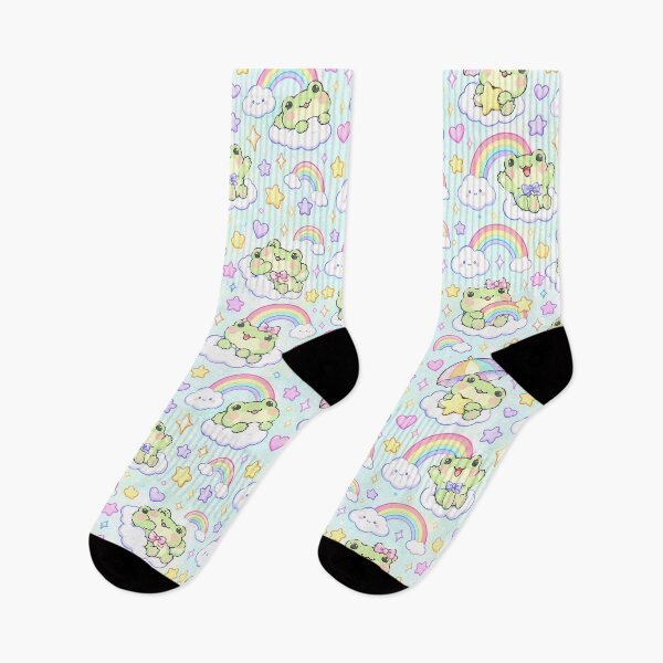 Item preview, Kawaii Frog Rainbow Pattern designed and sold by Soft Berry Studio.