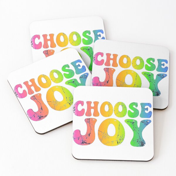 Item preview, Choose Joy Retro Rainbow Groovy Text designed and sold by DesignbyKarma.