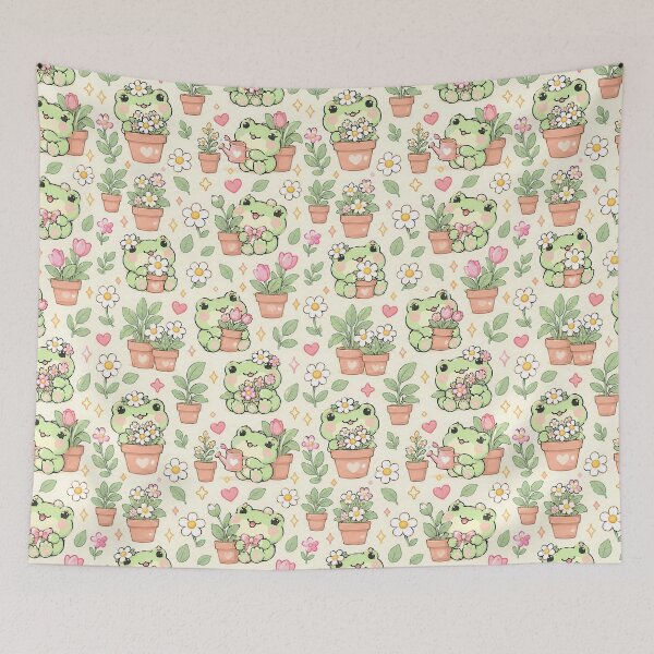 Item preview, Kawaii Frog Flower Pot Pattern designed and sold by Soft Berry Studio.