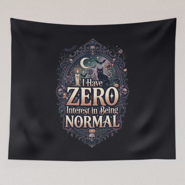 Item preview, I Have Zero Interest in Being Normal Goth Black Cat Dark Academia designed and sold by Pick&Grin.