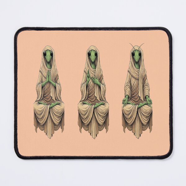 Item preview, 3 Zen Mantis in Meditation – Spiritual Aliens T-Shirt designed and sold by Animal Cosmic Society.