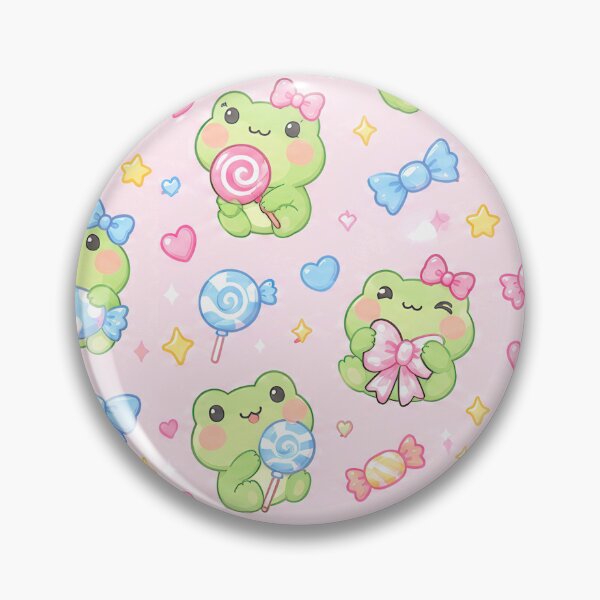 Item preview, Kawaii Frog Candy Pattern designed and sold by Soft Berry Studio.