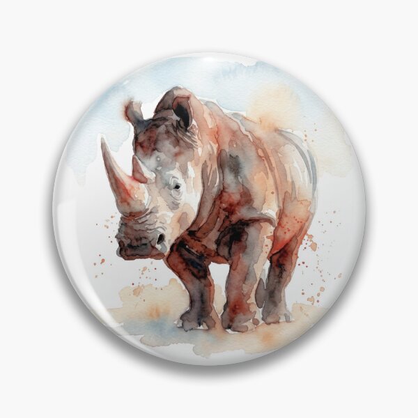 Item preview, Vibrant Rhinoceros Watercolor Wildlife Art designed and sold by caracatita75.