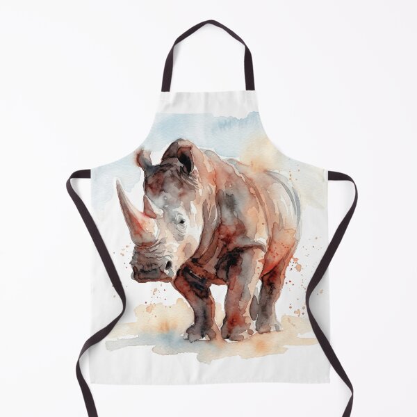 Item preview, Vibrant Rhinoceros Watercolor Wildlife Art designed and sold by caracatita75.