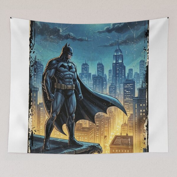 Item preview, Gotham Knight Dark City Rooftop Retro 90s Vintage Comic Style designed and sold by Thogan0416.