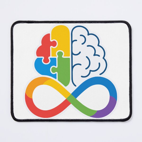 Item preview, Autism and Neurodiversity Infinity Symbol with Brain and Colorful Puzzle Pieces designed and sold by JrNergal.