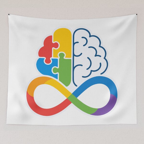 Item preview, Autism and Neurodiversity Infinity Symbol with Brain and Colorful Puzzle Pieces   designed and sold by JrNergal.