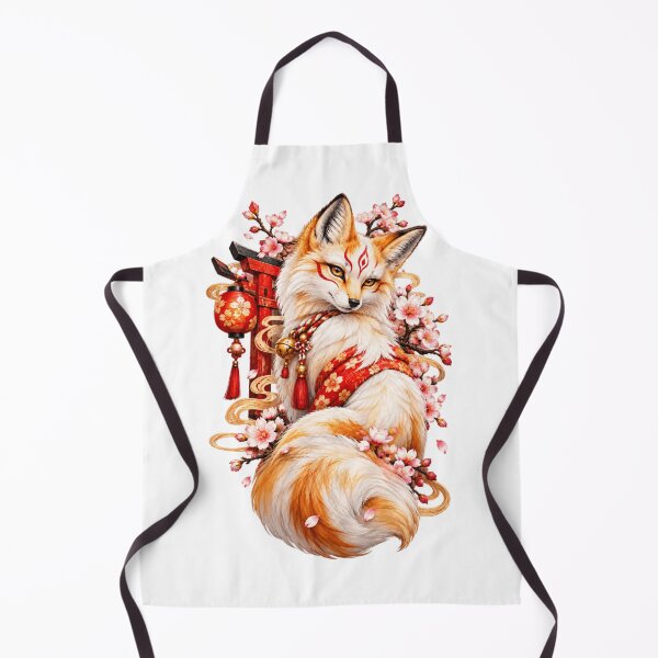 Item preview, Elegant Kitsune Fox in Traditional Japanese Kimono with Sakura designed and sold by CzipipitoStudio.