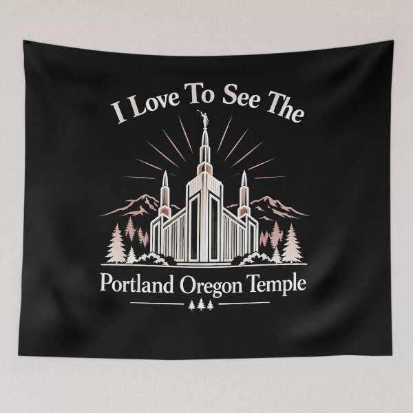 Item preview, Portland Dragon Temple Travel Poster Vintage Japanese Inspired City Landmark designed and sold by THREE LITTLE BEANS.