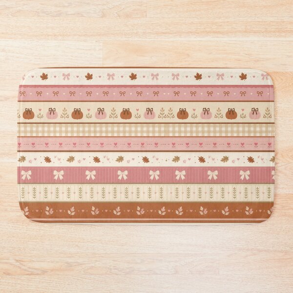 Item preview, Coquette Autumn Ribbon Stripe Pattern | Cute Pink & Brown Fall Aesthetic designed and sold by MiaBellaGirl.