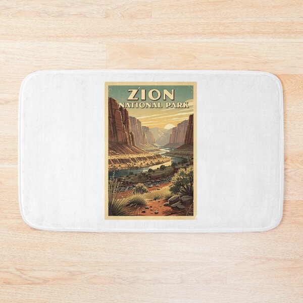 Item preview, Zion National Park Vintage Travel Art designed and sold by Teelogic.