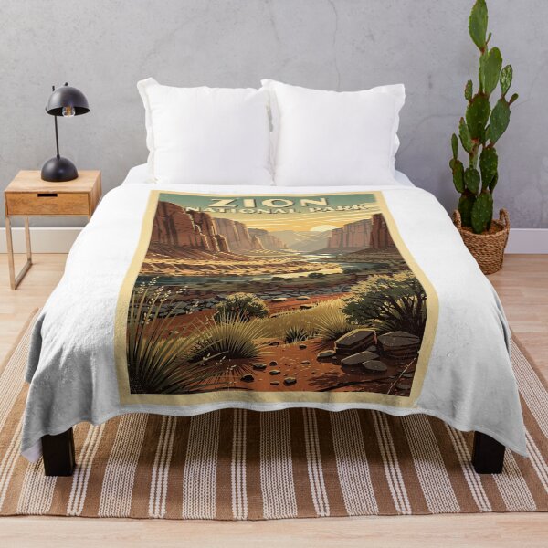 Item preview, Zion National Park Vintage Travel Art designed and sold by Teelogic.
