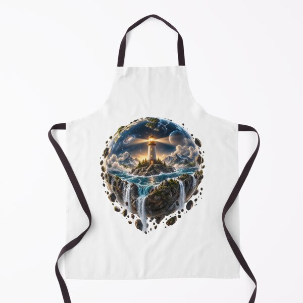 Item preview, Lighthouse Inside a Floating Planet – Surreal Cosmic Ocean Art designed and sold by Prince Tripathi .