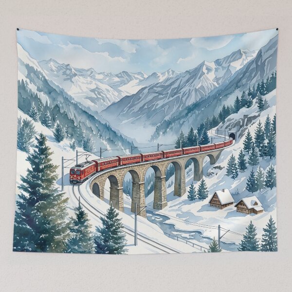 Item preview, Glacier Express Switzerland Travel Poster – Alpine Mountain Train designed and sold by POSTERIOCREW.