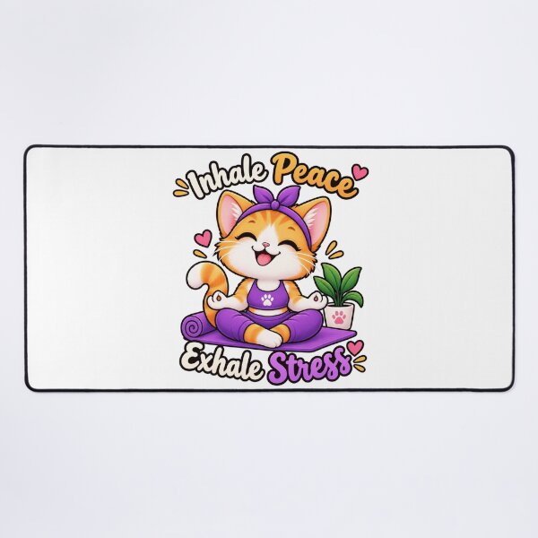 Item preview, Cute Yoga Cat – Inhale Peace Exhale Stress – Kawaii Cat Yoga designed and sold by JrNergal.