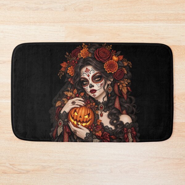 Item preview, Catrina with Pumpkin – Autumnal Día de los Muertos Gothic designed and sold by Lichtisign.