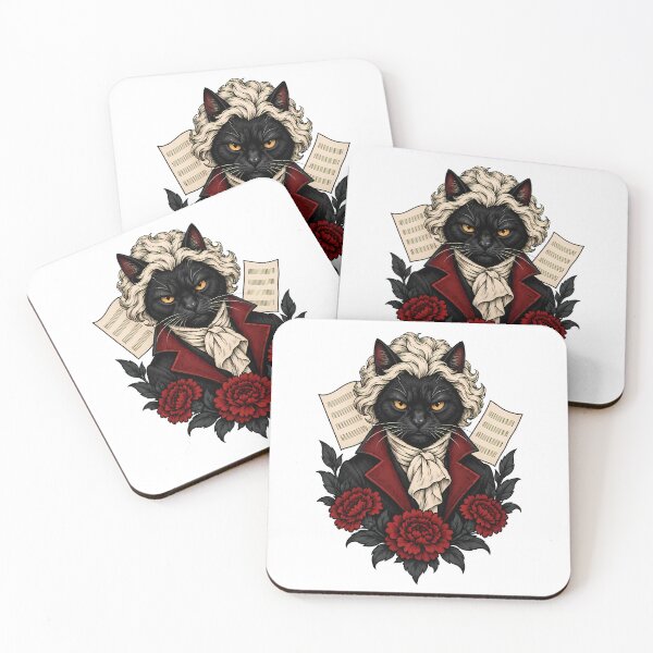 Item preview, Classical Virtuoso Black Cat Composer Art designed and sold by Old's Cool Cat Studio.