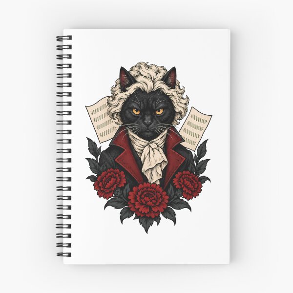 Item preview, Classical Virtuoso Black Cat Composer Art designed and sold by Old's Cool Cat Studio.