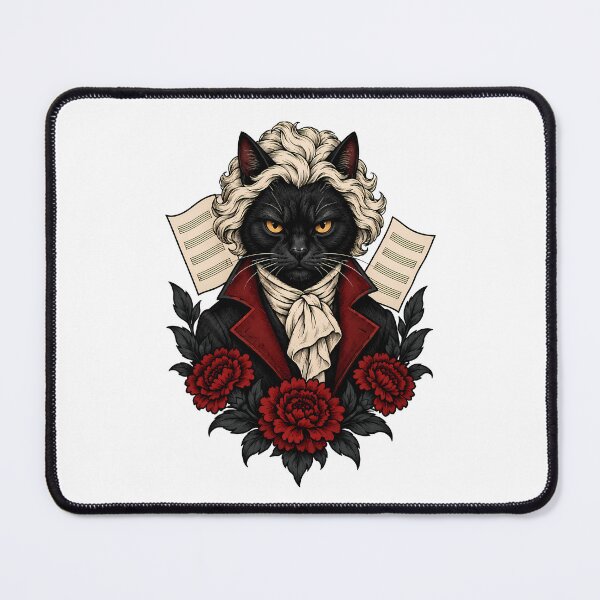 Item preview, Classical Virtuoso Black Cat Composer Art designed and sold by Old's Cool Cat Studio.