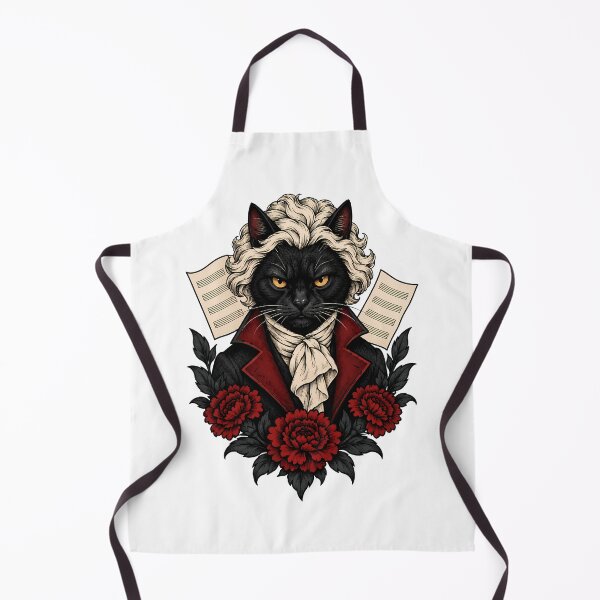 Item preview, Classical Virtuoso Black Cat Composer Art designed and sold by Old's Cool Cat Studio.
