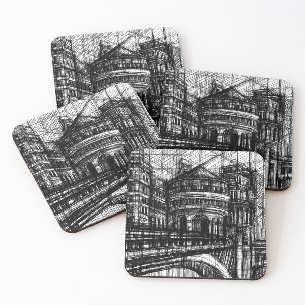 Item preview, Imaginary City Architectural Sketch – Black and White Urban Fantasy Art designed and sold by IlustratorCAT.