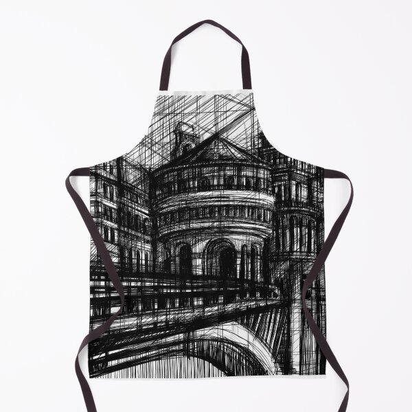 Item preview, Imaginary City Architectural Sketch – Black and White Urban Fantasy Art designed and sold by IlustratorCAT.