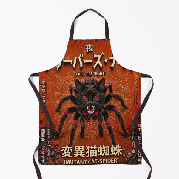 Item preview, Creepers Night Mutant Cat-Spider Vintage Japanese Horror Movie Poster designed and sold by Mindworx21.