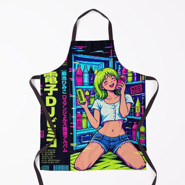 Item preview, Retro Japanese Anime Cyberpunk DJ Girl Pixel Art designed and sold by zumerdiego.
