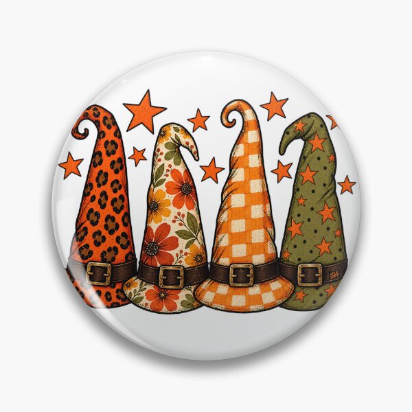Item preview, Retro Patterned Witch Hats Leopard Floral Plaid Halloween Art designed and sold by DesignArtist.ia.