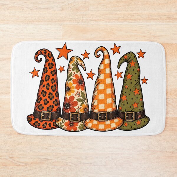 Item preview, Retro Patterned Witch Hats Leopard Floral Plaid Halloween Art designed and sold by DesignArtist.ia.