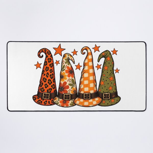 Item preview, Retro Patterned Witch Hats Leopard Floral Plaid Halloween Art designed and sold by DesignArtist.ia.