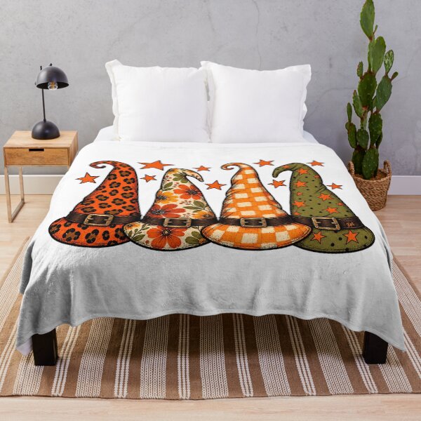Item preview, Retro Patterned Witch Hats Leopard Floral Plaid Halloween Art designed and sold by DesignArtist.ia.