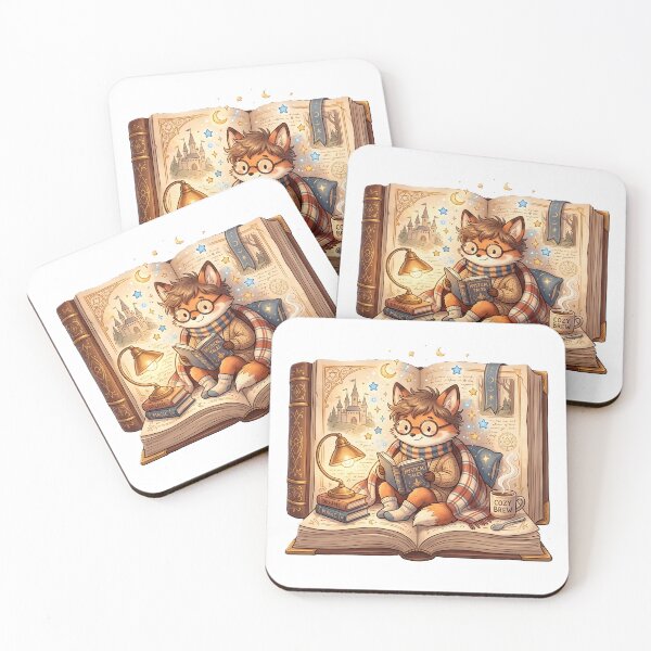 Item preview, Cozy Fox Bookworm Reading a Magical Story – Fantasy Book Lover Illustration designed and sold by Unwrapfashion.