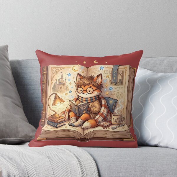 Item preview, Cozy Fox Bookworm Reading a Magical Story – Fantasy Book Lover Illustration designed and sold by Unwrapfashion.