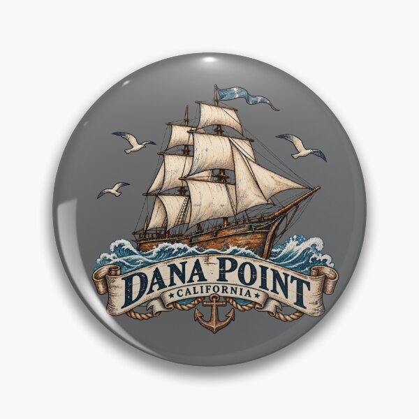 Artikelvorschau, Dana Point, Kalifornien – Vintage-Großsegler-Design entworfen und verkauft von ParfaitPrints.